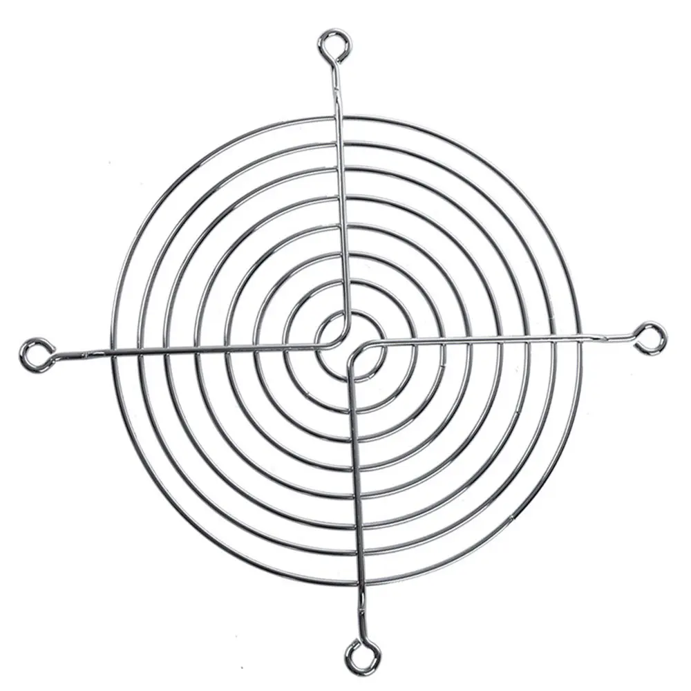 2 шт вентилятор постоянного тока 120 мм 12 см Серебряный тон cpu Гриль протектор металлический предохранитель для пальцев Крышка для 120 мм кулер вентилятор для компьютера