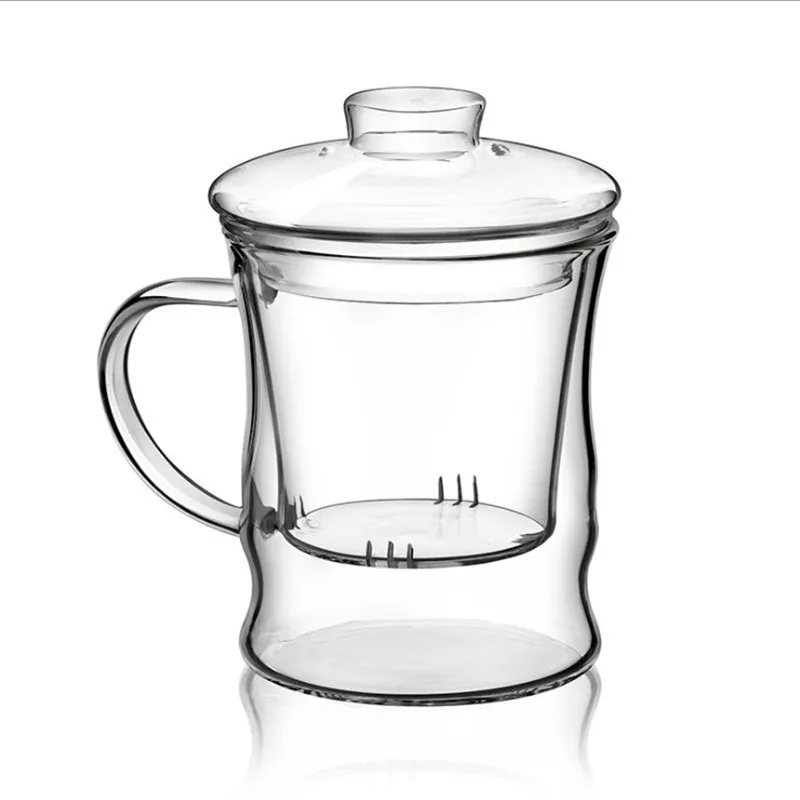 350ML Household Teaware Clear Glass Teacup for Stove Heat Resistant High Temperature Explosion Proof Tea Infuser Green Tea Cups