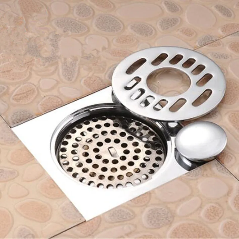 Bathroom Floor Drain Square Copper Anti-odor Drainer Balcony Home Kitchen Supplies