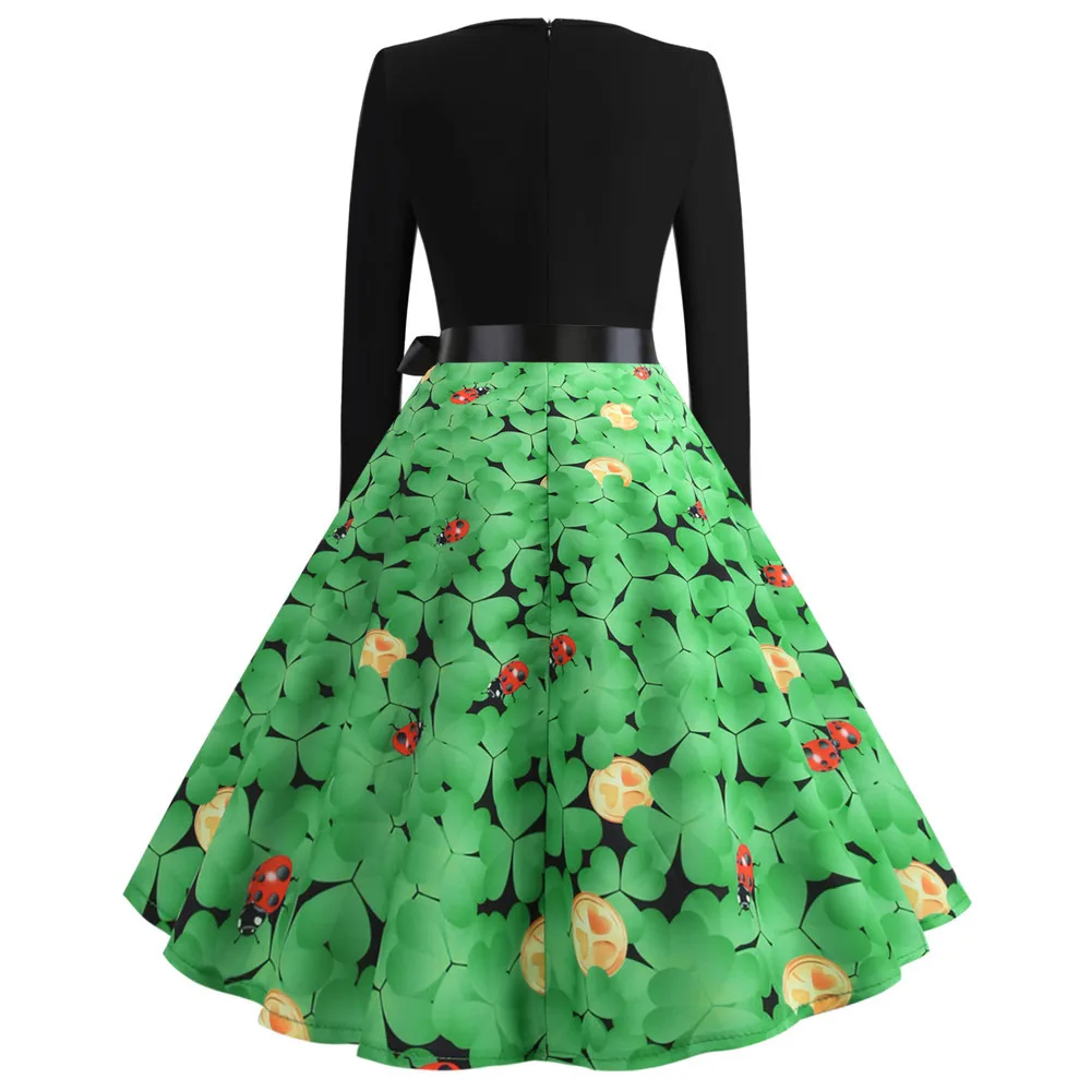 2019 парады Святого Патрика Ирландское платье ко Дню Sunday Retro Lucky You Green Three Leaf Shamrock Clover