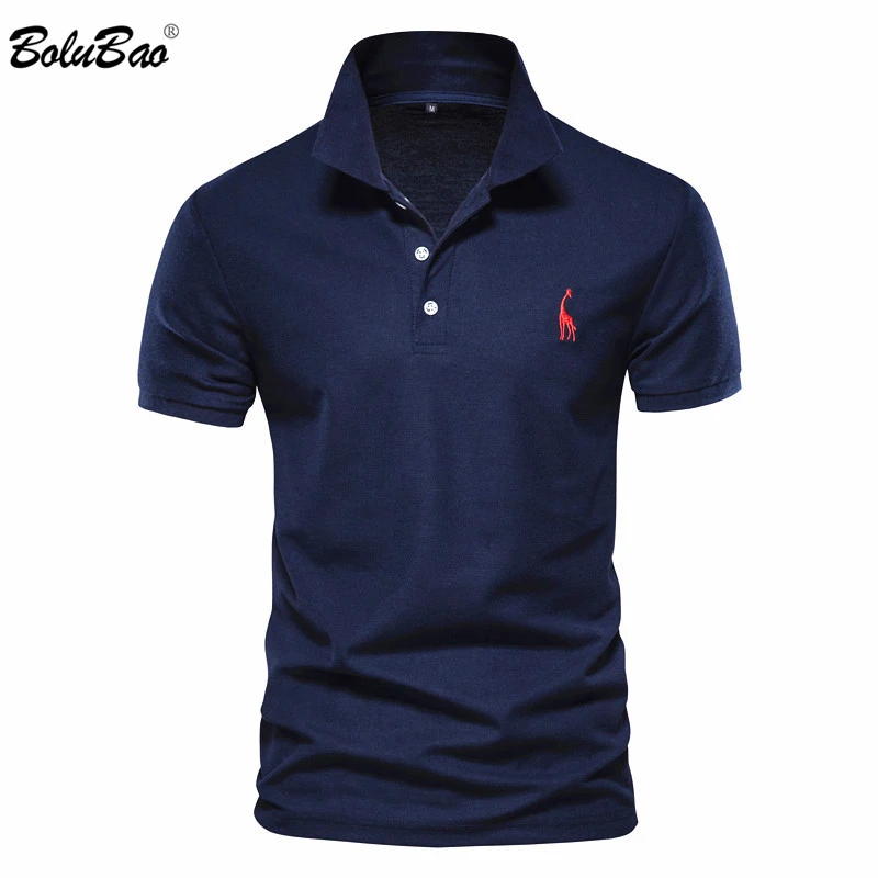 Bolubao Merk Polo Shirt Mens Casual Herten Borduurwerk Katoenen Polo Shirt Mannen Korte Mouw
