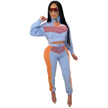 

Stand Collar Casual Women Long Sleeve Hoodies Tops Pants Tracksuit Sweatshirt Pant Suit Jogging Set Outwear Winter Warm Set