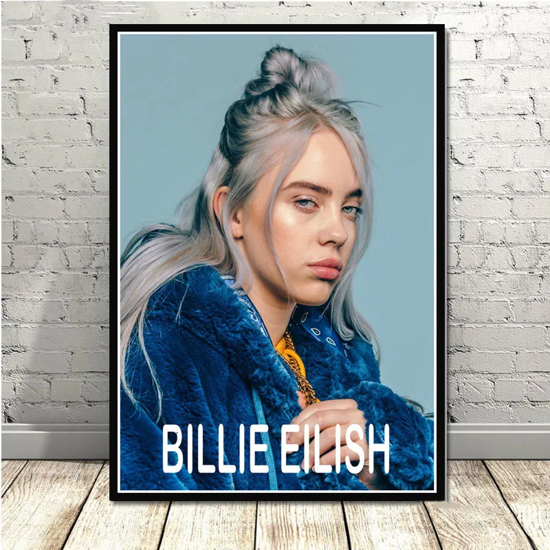 Горячая Billie Eilish музыка поп-звезда плакаты и принты фотографии на стене полотно с рисунком для декорирования домашнего декора куадро - Цвет: 7