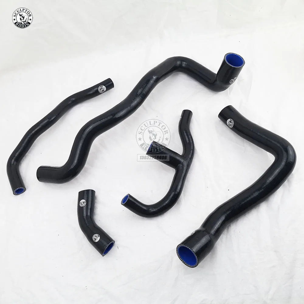Комплект силиконовых шлангов радиатора для BENZ C200K W203 COUPE SPORT Kompressor 2001-2007(5 шт) красный/синий/черный