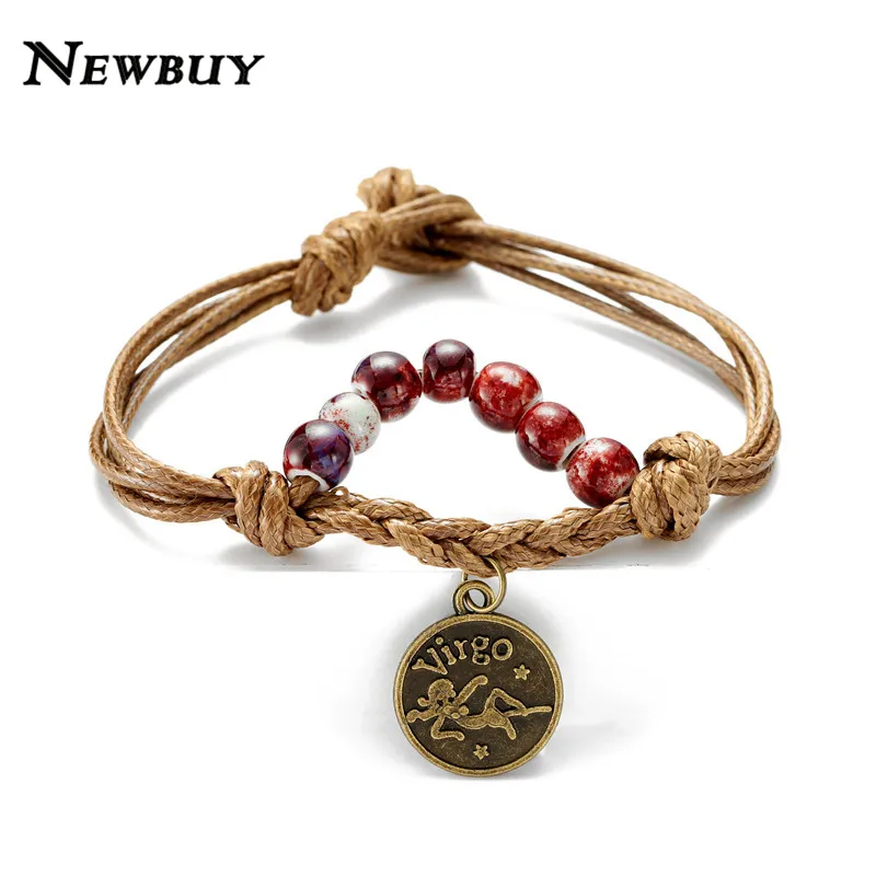 NEWBUY 5 шт./компл. золото Цвет Винтаж богемные круглые лист со стразами и открытым Браслеты для Для женщин панк пляжные браслеты для женщин ювелирные изделия - Окраска металла: Virgo
