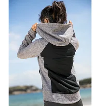 U18251 Лоскутная теплая спортивная куртка для бега, Женская толстовка с длинным рукавом для фитнеса и йоги, быстросохнущий капюшон для бега