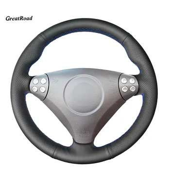 

Hand-stitched Black Genuine leather Car Steering Wheel Cover for Mercedes Benz SLK-Class W170 W171 SLK 2004-2008 C230 Komp