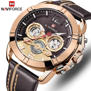 

NAVIFORCE Hot Watch Men Sports Quartz Wrist Watches Top Brand waterproof Luxury Leather Clock Reloj Hombre Relogio Masculino