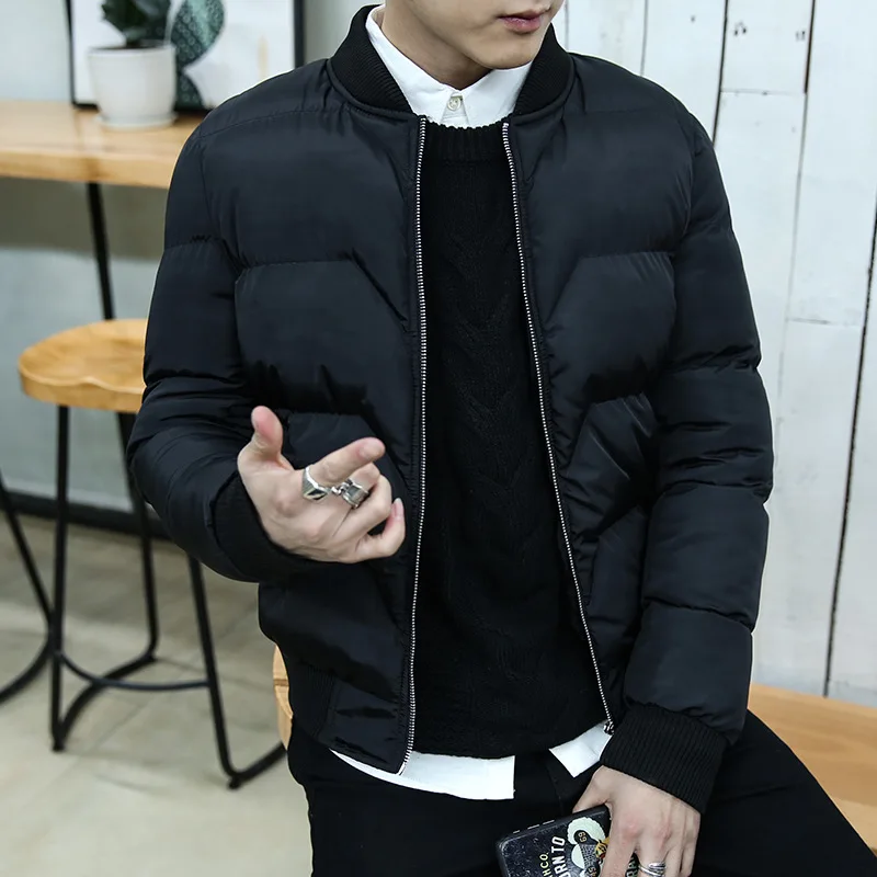 New Style down Coat Warm Cotton-padded Jacket Men's Teenager Slim Fit Winter Coat Men Casual Cotton-padded Clothes