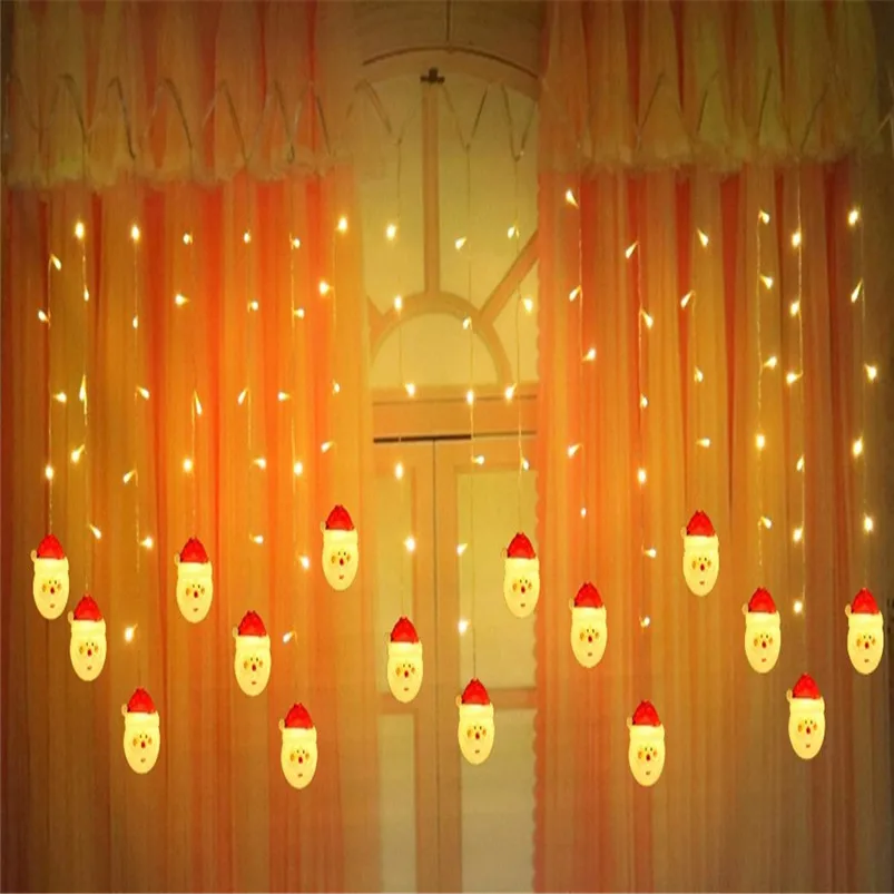 Christmas Santa Claus Garland Light Outdoor 3.5M Led String Lights Battery Window Curtain Fairy Luces Led Decoracion 40OCT2109