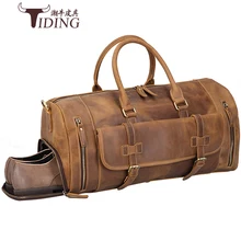 Дорожная Туристическая Сумка сумки большой емкости из натуральной кожи мужские винтажные повседневные модные туфли сумка-тоут для путешествий большая сумка на плечо кожаная мужская