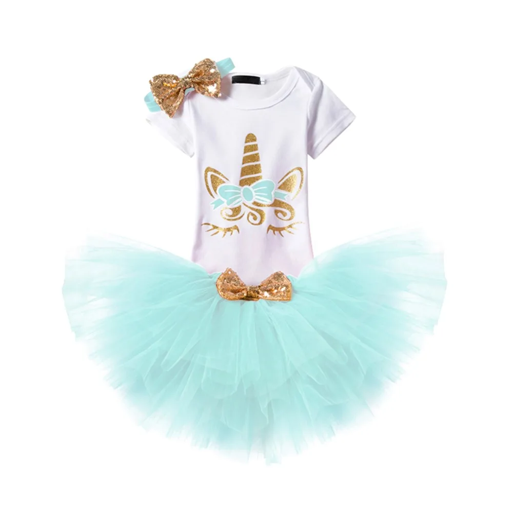 Baby Girl Clothes Girl Baby Birthday Clothes Flower Unicorn Dress Girl Baby Girl Outfit Sets Baby Clothes Girl for Photo Shoot