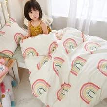 Хлопковый комплект постельного белья из 3 предметов для детской кроватки с мультяшным животным, комплект детского постельного белья включает наволочку, простыню, пододеяльник без наполнителя