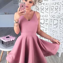 A-Line/принцесса v-образным вырезом атласные без рукавов Короткие/Мини-платья