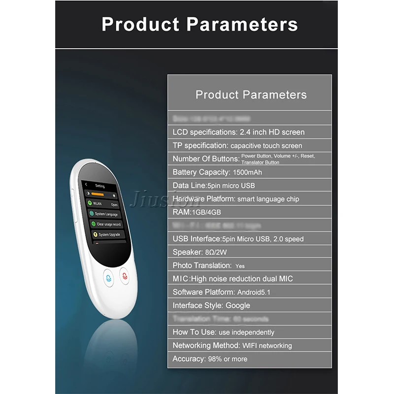 New F1A Portable Smart Voice Translator Electronics Pocket Traductor Speaker Inteligente Multi Languages In-English For Traval