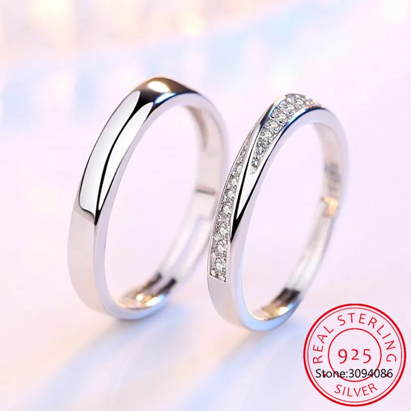 925 Sterling Silver Woman Opening Ring Anniversary Wedding Engagement Couple Ring silver ring wedding rings silver rings