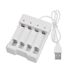 USB 4 Slots Fast Charging Battery Charger Short Circuit Protection for AAA and AA Rechargeable Battery Station Tools Adapter USB 4 Slots Fast Charging Battery Charger Short Circuit Protection for AAA and AA Rechargeable Battery Station Tools Adapter