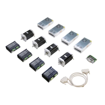 

4Axis Nema34 Stepper Motor 878OZ-In 2.0A DUAL SHAFT 34HST9805-02B2 Driver DM860A 256 Micsteps& DB25 board CNC MILL KITS LONGS
