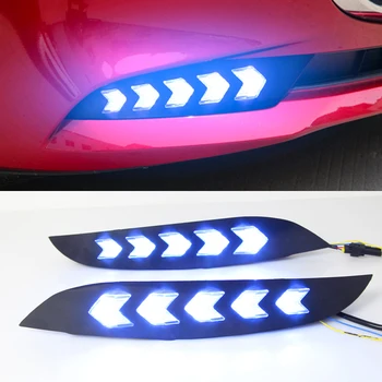 

Car Flashing 1 Pair LED Daytime Running Light 12V Flow Yellow Turn Signal Light Bumper Lamp LED DRL For Mazda 3 Axela 2019 2020