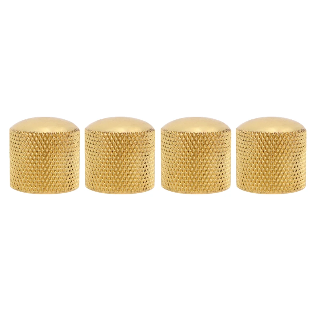  4 Pcs Metal Electric Guitar Volume Tone Control Knobs Buttons for Electric Guitar Bass Potentiometer 16 x 17mm 