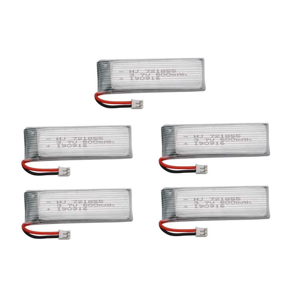 5 шт. Limskey Lipo батарея 1S 3,7 V 3,8 V 500mAh 30C 1S перезаряжаемые батареи с PH2.0 разъем для внутреннего гоночного дрона игрушка - Цвет: 5pcs
