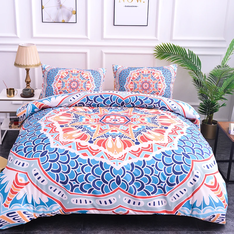 

3D Printed Blue Bedding Set Duvet Cover Set Pillowcase Cover Quilt Comforter Cover Single/Twin/Full/Queen/King/Double Size