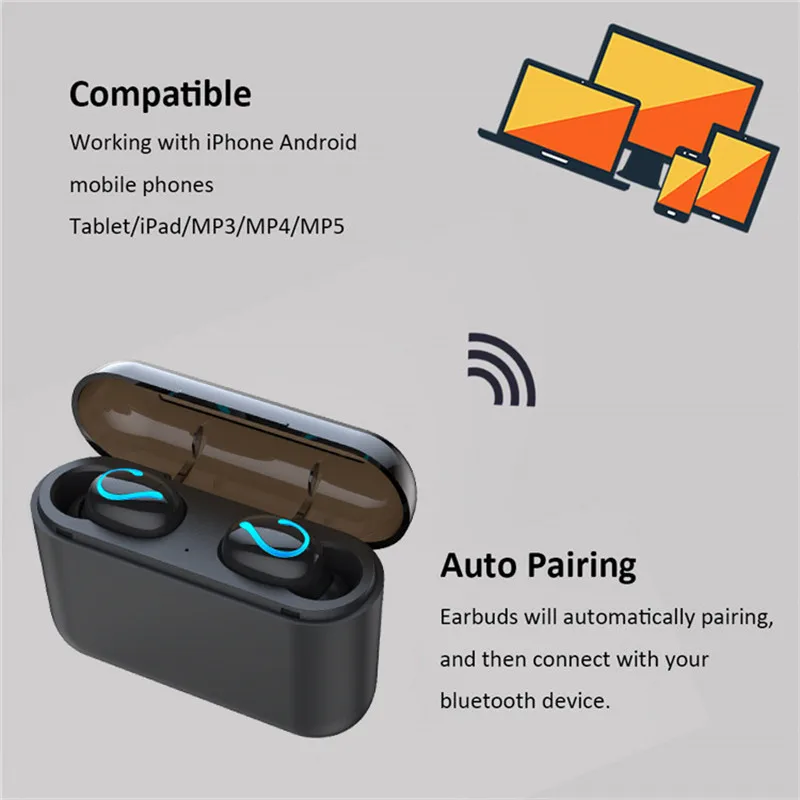 Mi ni Bluetooth 5,0 наушники для Xiaomi mi 5 5x 5S 6 6x 6a 6pro 8 se 9 se max 2 max 3 note 2 note 3 Беспроводной наушники
