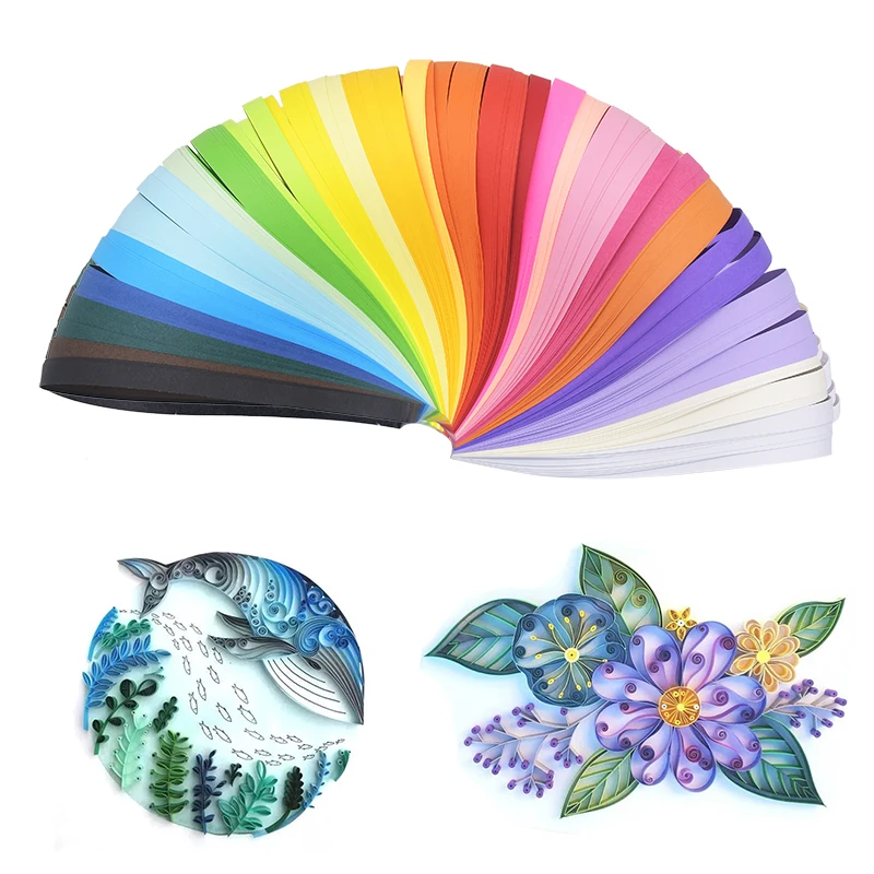 

260pcs Multicolor Quilling Origami Paper Stripes DIY Material Scrapbooking Handmade Gift Decor Supplies Star Arts Crafts Papers