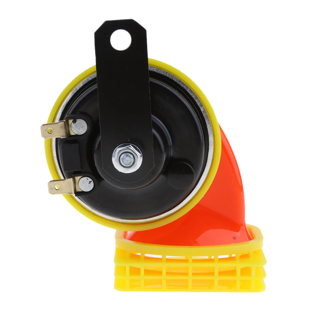 Car Motorcycle 130dB Loud Snail Air Horn Siren Waterproof 510hz 12V Orange