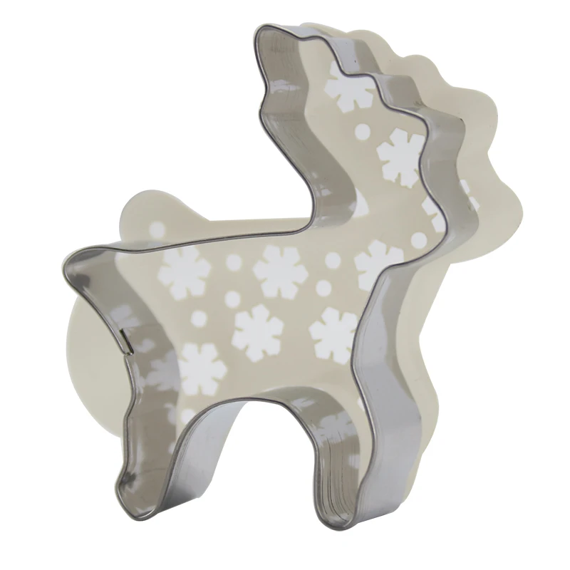 

Christmas Deer Cake Cookie Decorating Tools Cartoon Biscuit Baking Bakeware Molds Christmas Day Cookie Decorator Stainless Tool