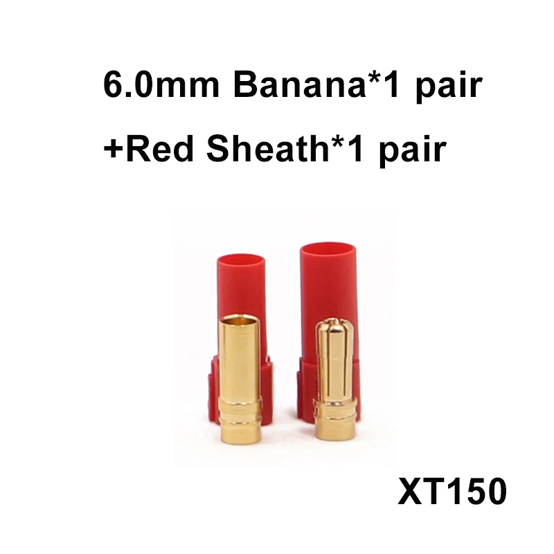 2 шт. Amass AS150 7 мм XT150 6 мм антиискры Разъем Банана позолоченный мужской женский красный черный для Lipo батареи RC части - Цвет: XT150 RED 1pair
