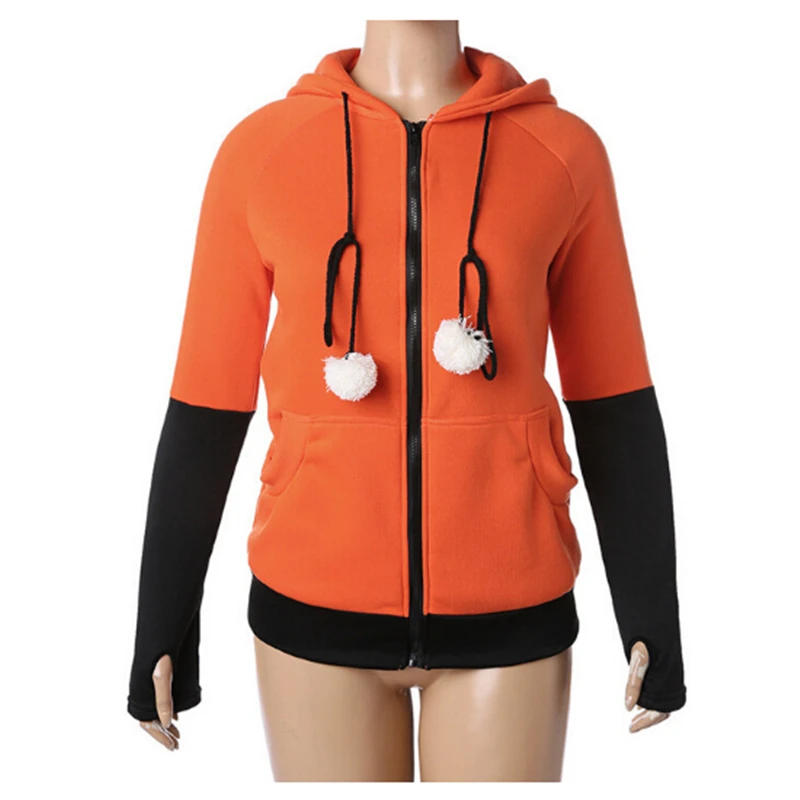 Ceny Znosić boże narodzenie Anime Fox bluza z kapturem pomarańczowe bluzy z długim rękawem Halloween kostiumy dla kobiet ubrania kurtki oversized Coat