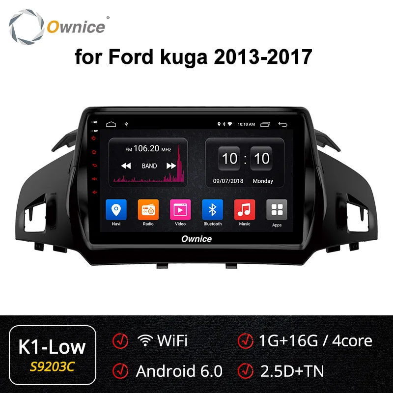 S9203 K1-Low Ownice Android 9,0 2 din 8 ядерный автомобильный DSP 4G LTE радио плеер навигация GPS, DVD k3 k5 k6 для Ford Kuga 2013- 360 панорама SPDIF - Цвет: S9203 K1-Low