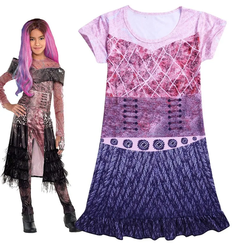 Новые длинные пижамы с короткими рукавами для косплея drees Descendants3, дышащие пижамы для сна