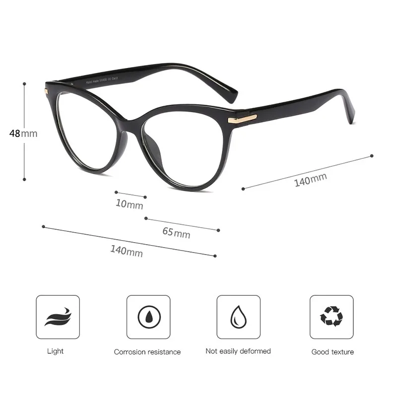 SHAUNA, Классическая оправа для очков кошачий глаз, женские очки для близорукости