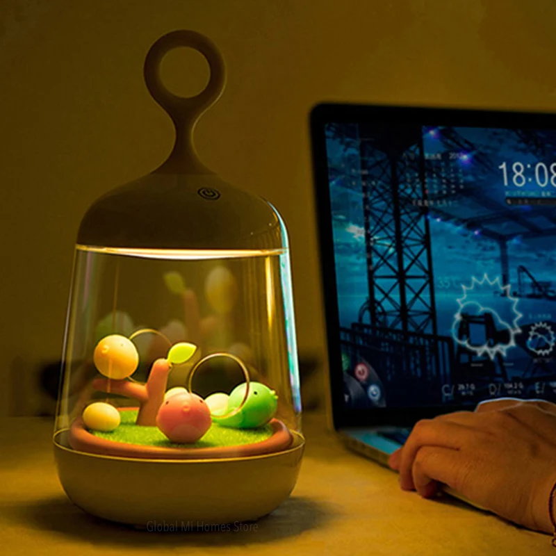 

LUCKY BOTTLE Creative night light LED touch bedside lamp USB rechargeable table lamp plug-in colorful music dream