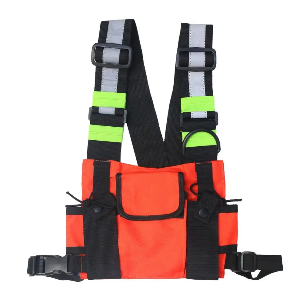 Men Women Fashion Chest Rig Bag Reflective Vest Hip Hop Streetwear Functional Outdoor Sports
