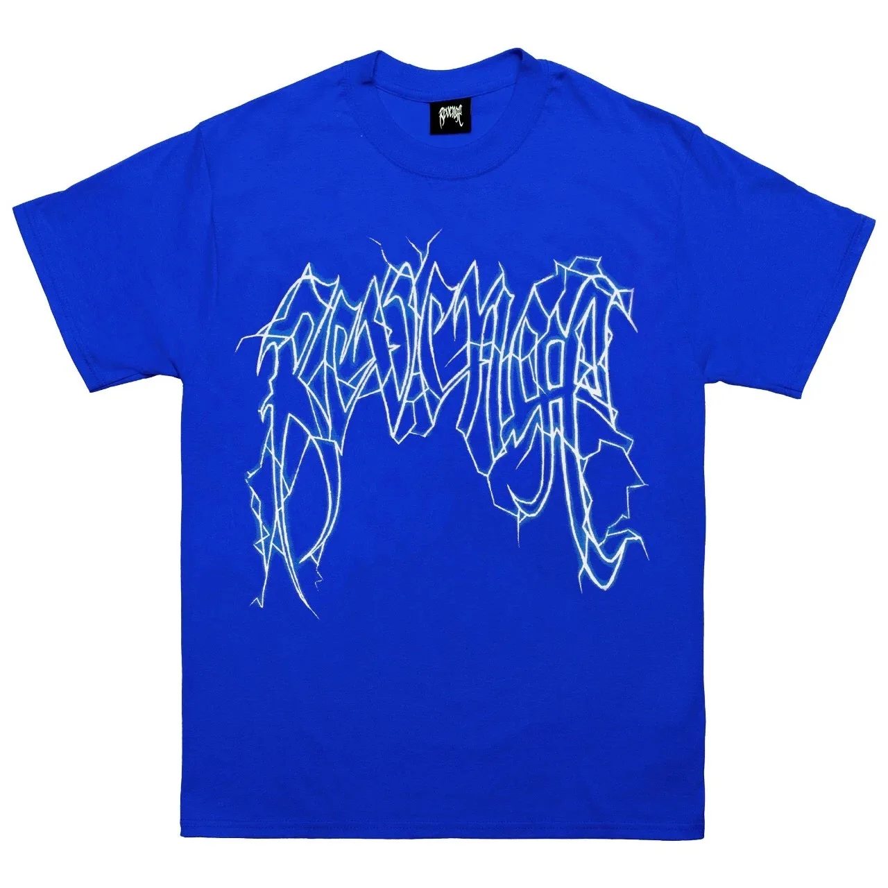 BLACK BLUE TEE LIGHTNING REVENGE LOGO 