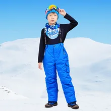 Зимние лыжные штаны для детей; спортивные штаны; комбинезон; ветрозащитные водонепроницаемые теплые зимние штаны для мальчиков и девочек; Детские лыжные брюки для сноуборда