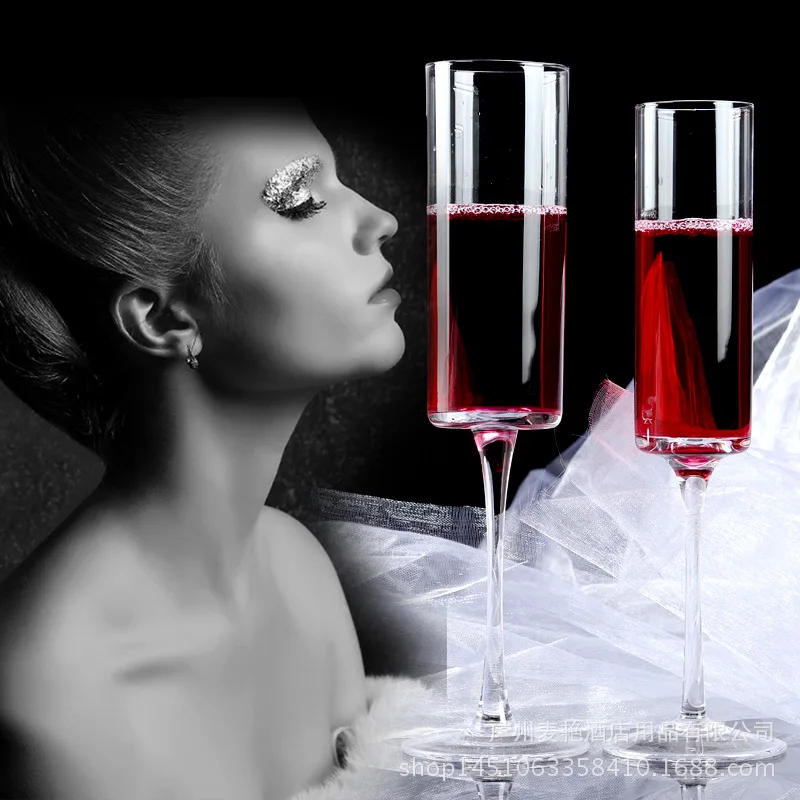 

Infrared induction faucet Creative champagne goblet lead-free transparent glass goblet elegant wedding romantic crystal cup