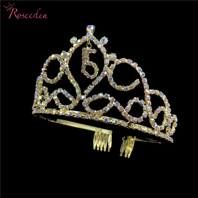 Номер сладкий 15 кристалл для Девушки quinceanera Тиара Девушки Красивая Корона из страз серебро тиара головная повязка, аксессуары для волос RE624