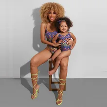 Maillot de bain une pièce pour la famille, ensemble deux pièces, Bikini, sans manches, pour maman et moi, vêtements de plage, pour femmes et jeunes filles, 10 