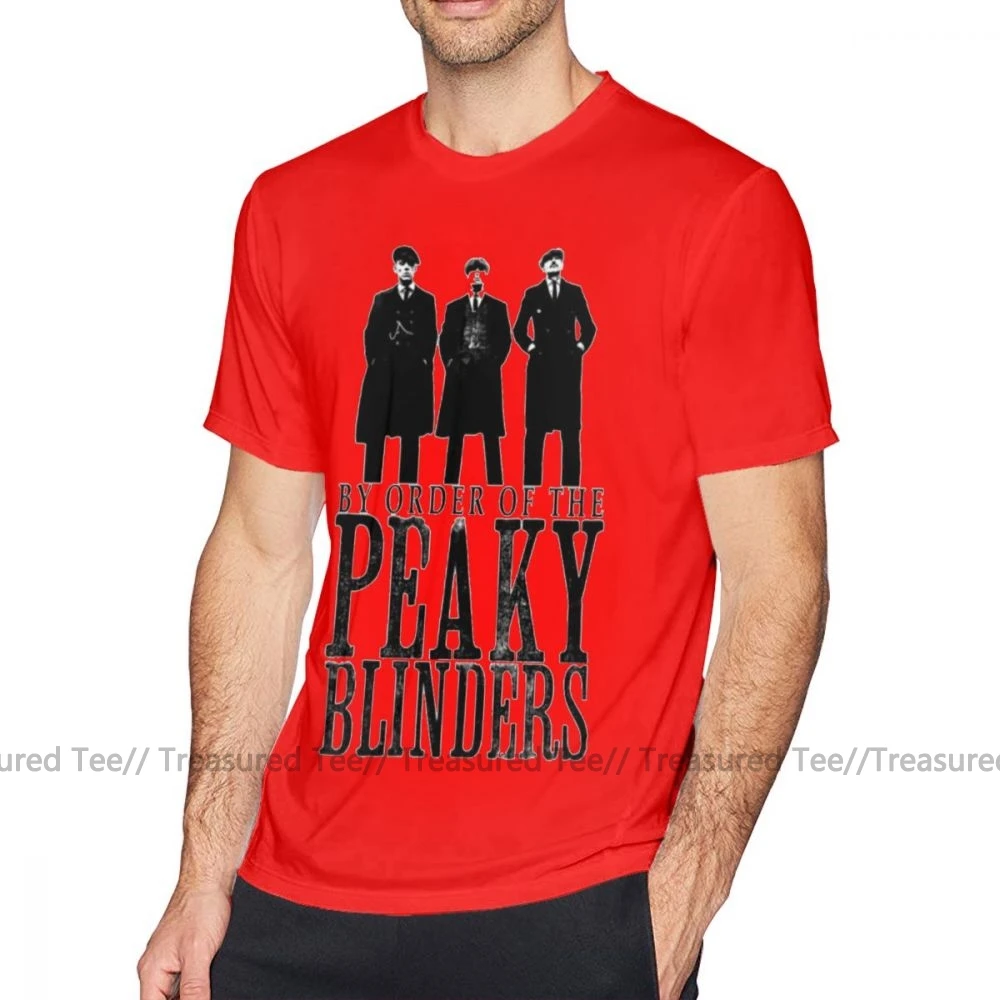 Футболка Peaky Blinders, футболка Peaky Blinders, футболка с графикой, 100 хлопок, футболка с коротким рукавом, 6xl, Мужская модная Милая футболка - Цвет: Red