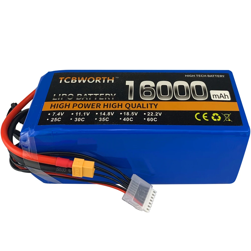 Провод с силикатной гелевой Батарея 6S 22 2 V 16000 мА/ч 25C для RC сельскохозяйственных