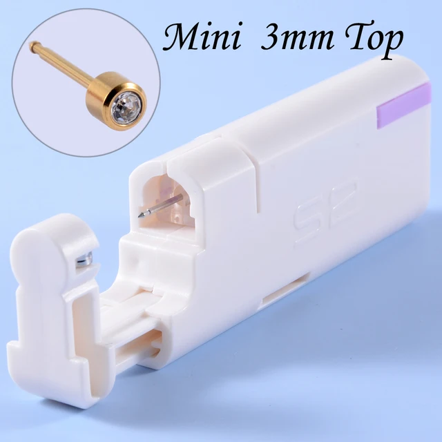 2PCS Ear Nail Gun Disposable Aseptic Household Ear Piercing Gun Portable Ear Piercing Gun Group Sterilized Ear Piercing Unit Pair Gold clear