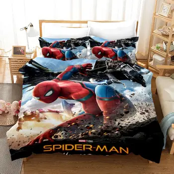 

New Marvel Spider-Man 3D bedding set Adult Boy Children room decor queen size Duvet Covers Pillowcases bedclothes Gifts