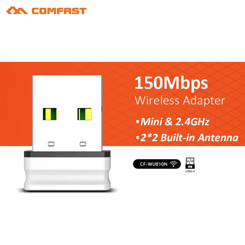 Comfast CF WU810N USB Беспроводной Вай Фай адаптер Встроенный 2dBi Антенна 150 Мбит/с сети Wi Fi