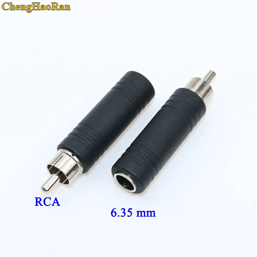 Chenghaoran 1pcs Rca Male Plug To 1/4 6.35mm Female Jack Audio Adapter