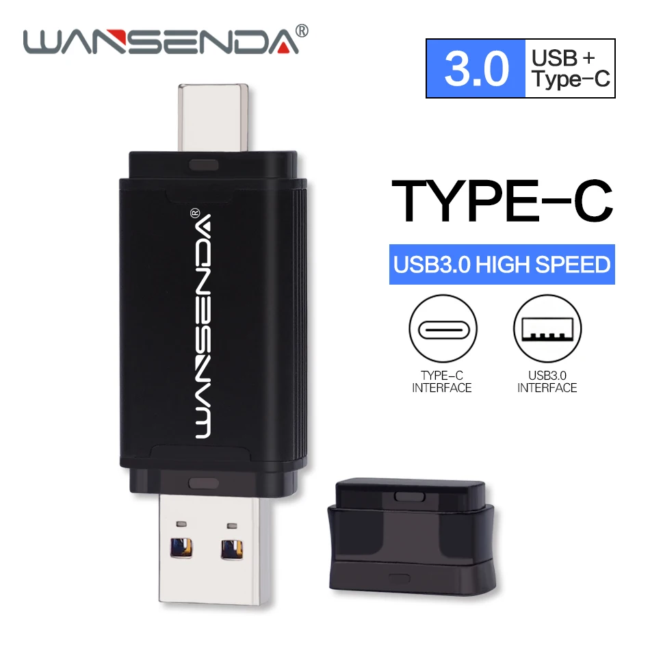 WANSENDA OTG USB 3 0 type C флеш накопитель 512 ГБ 256 для ПК 128 Гб 64 32 16 Флешка карта памяти|USB
