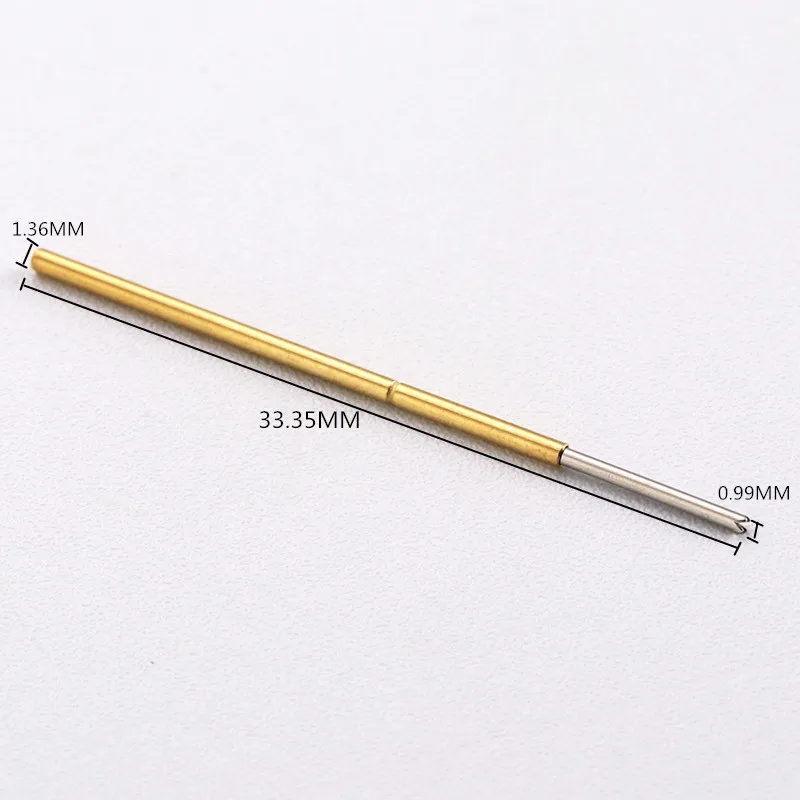 

100 Metal Brass Nickel-plated Compression Test Pins P100-Q1 Electronic Pogo Pins with 1.36mm Diameter